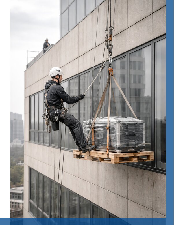 Спуск груза по фасаду в Партизанске от 3757 р. | ВЫСОТНИК-Прт