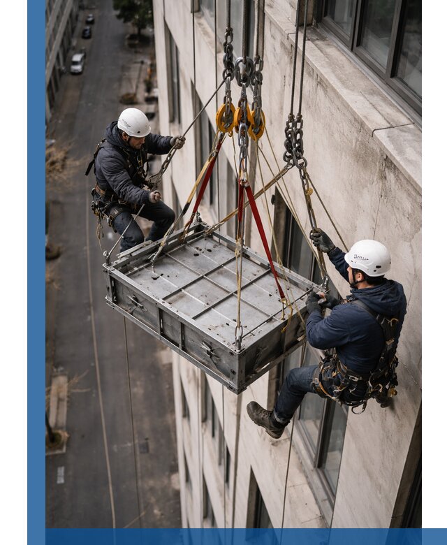 Спуск и подъем грузов по фасаду в Партизанске для зданий