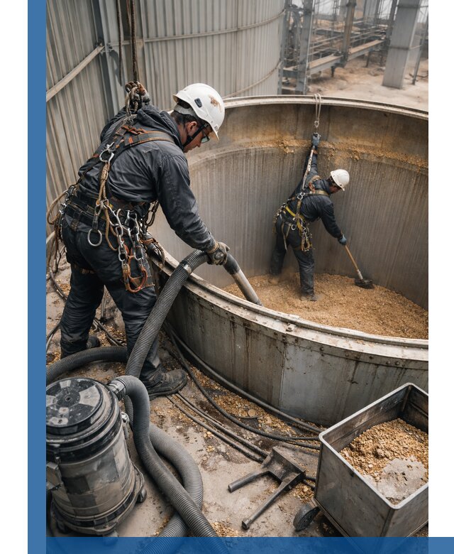 Профессиональная чистка зерновых бункеров в Партизанске с выездом