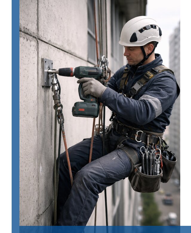 Установка анкерных точек для высотных работ в Партизанске