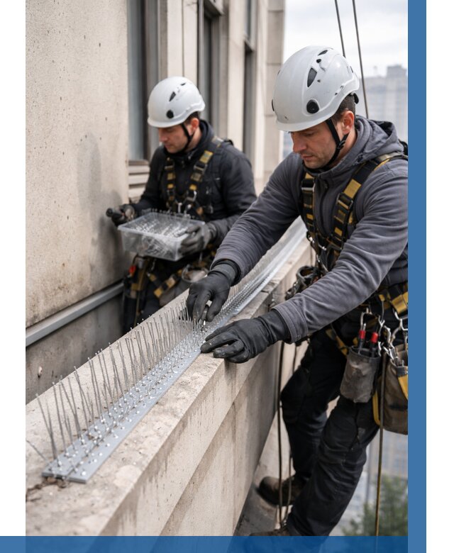 Установка шипов от птиц в Партизанске от 912 р. | ВЫСОТНИК-Прт